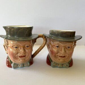Mr. Pickwick cream and sugar Toby jugs